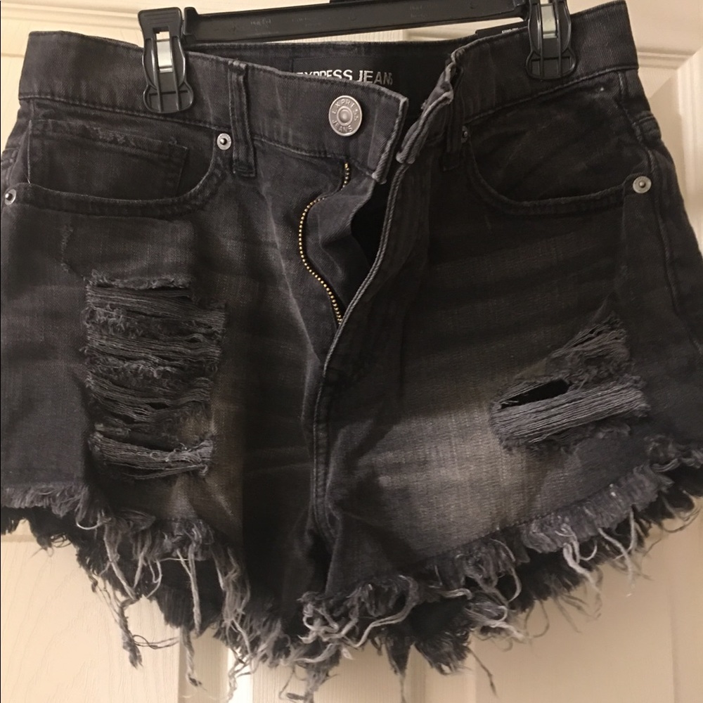 Express Black Jean Shorts